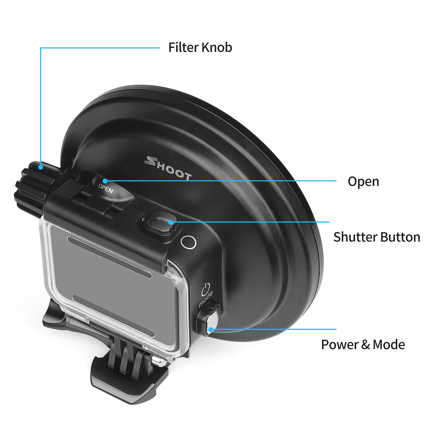 SHOOT Underwater Waterproof Case Housing with Filter Lens for GoPro Hero 7 6 5