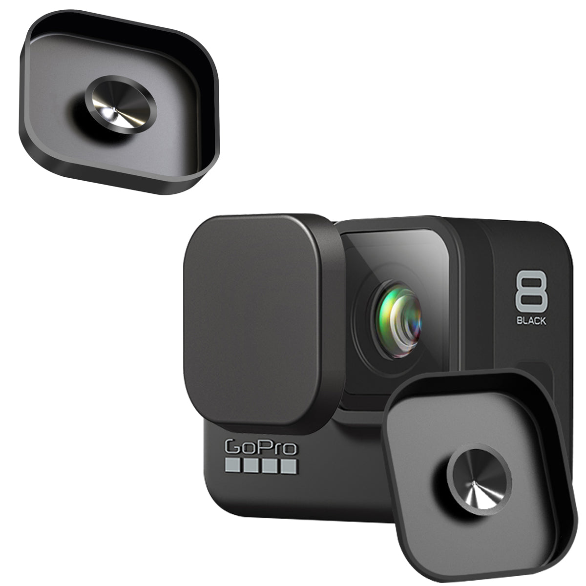 Silicone Lens Protector Cover with Suction Cup for Gopro Hero 8 Black Action Camera