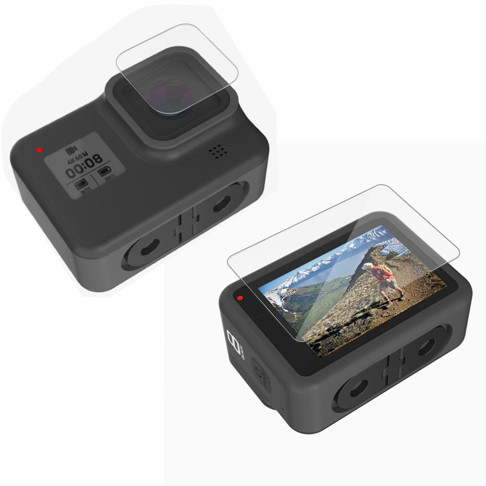 SHEINGKA Tempered Glass Screen Protector + Lens Protector Film for GoPro Hero 8 Black