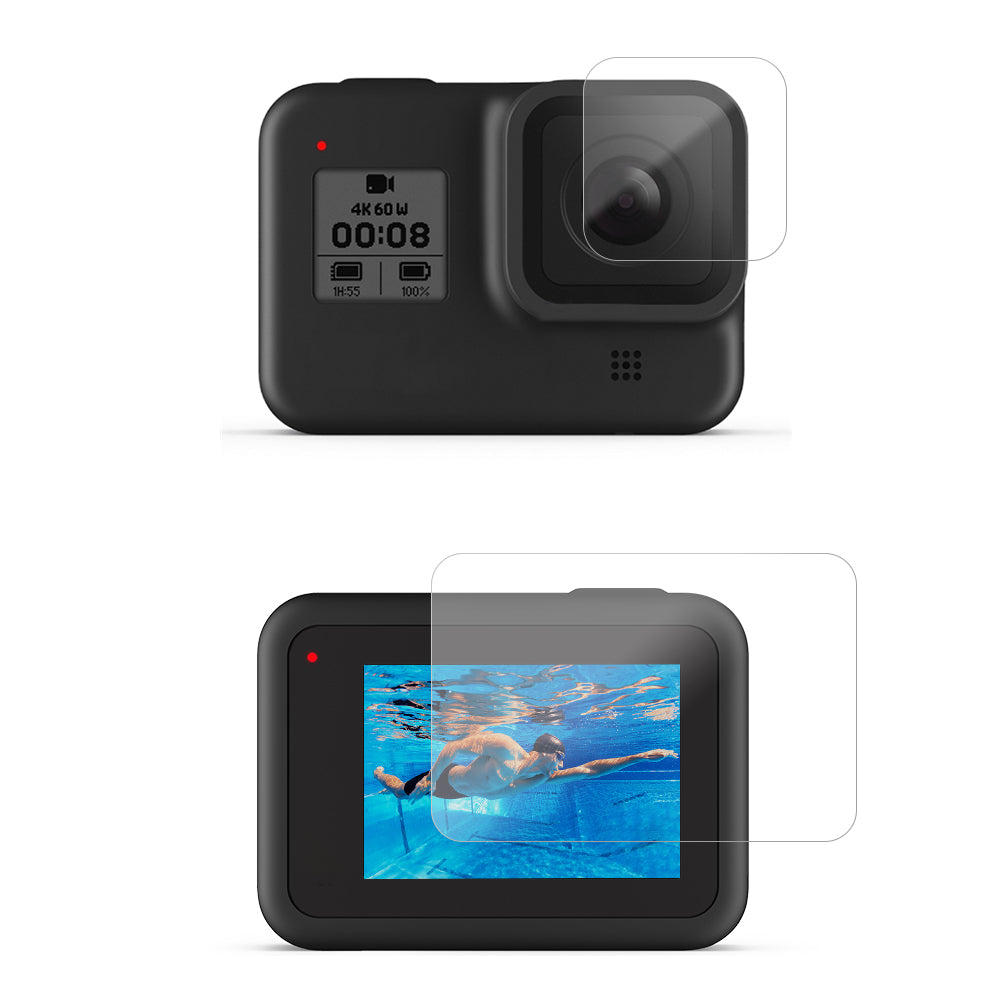 SHEINGKA Tempered Glass Screen Protector + Lens Protector Film for GoPro Hero 8 Black