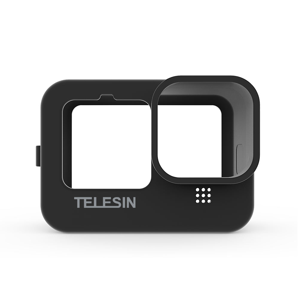 TELESIN Silicone Case Protective Cover with Silicone Lid for GoPro HERO9 Black - Black