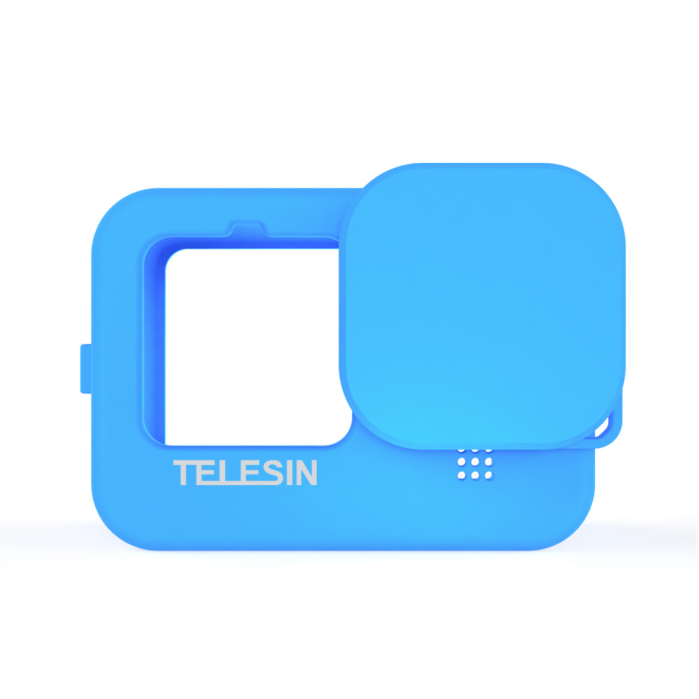 TELESIN Silicone Case Protective Cover with Silicone Lid for GoPro HERO9 Black - Blue