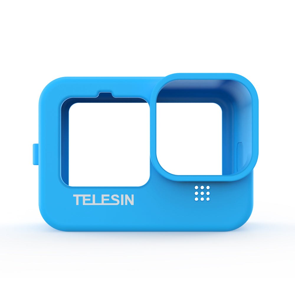 TELESIN Silicone Case Protective Cover with Silicone Lid for GoPro HERO9 Black - Blue
