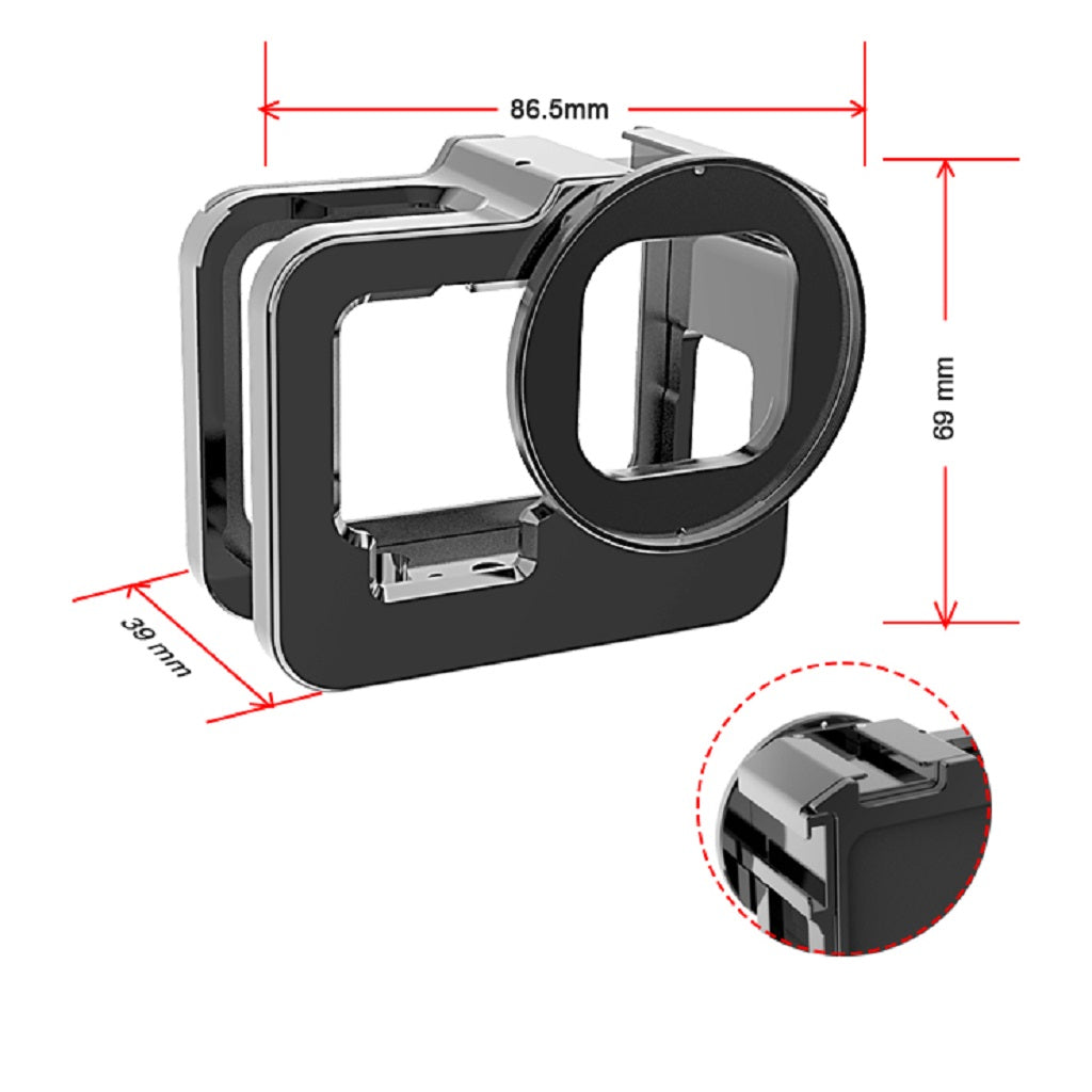 TELESIN Thickened Aluminum Alloy Housing Case Shell for GoPro Hero 9