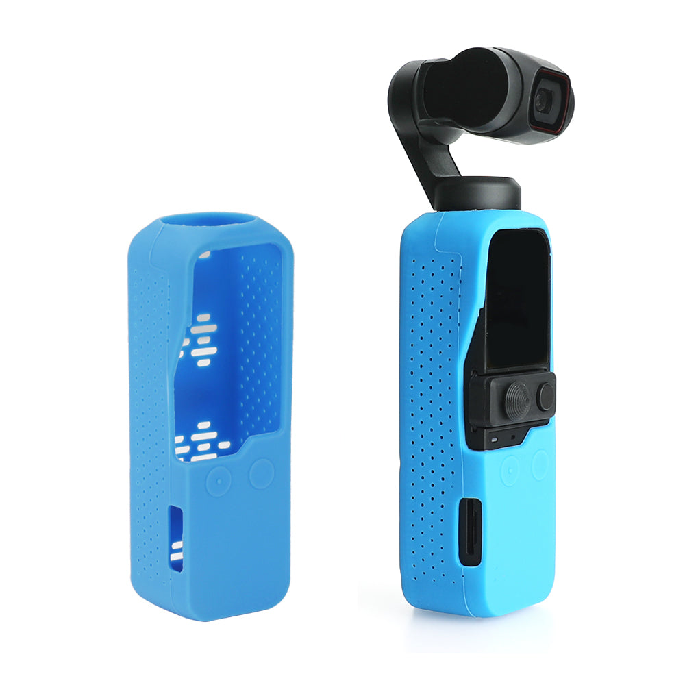 RCSTQ Silicone Case Sleeve with Lanyard for DJI OSMO Pocket Handheld Gimbal 2/1 - Blue