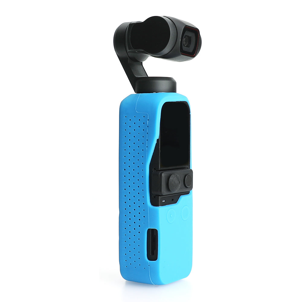 RCSTQ Silicone Case Sleeve with Lanyard for DJI OSMO Pocket Handheld Gimbal 2/1 - Blue