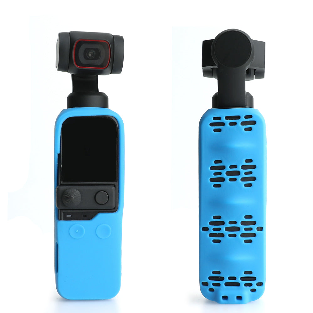 RCSTQ Silicone Case Sleeve with Lanyard for DJI OSMO Pocket Handheld Gimbal 2/1 - Blue