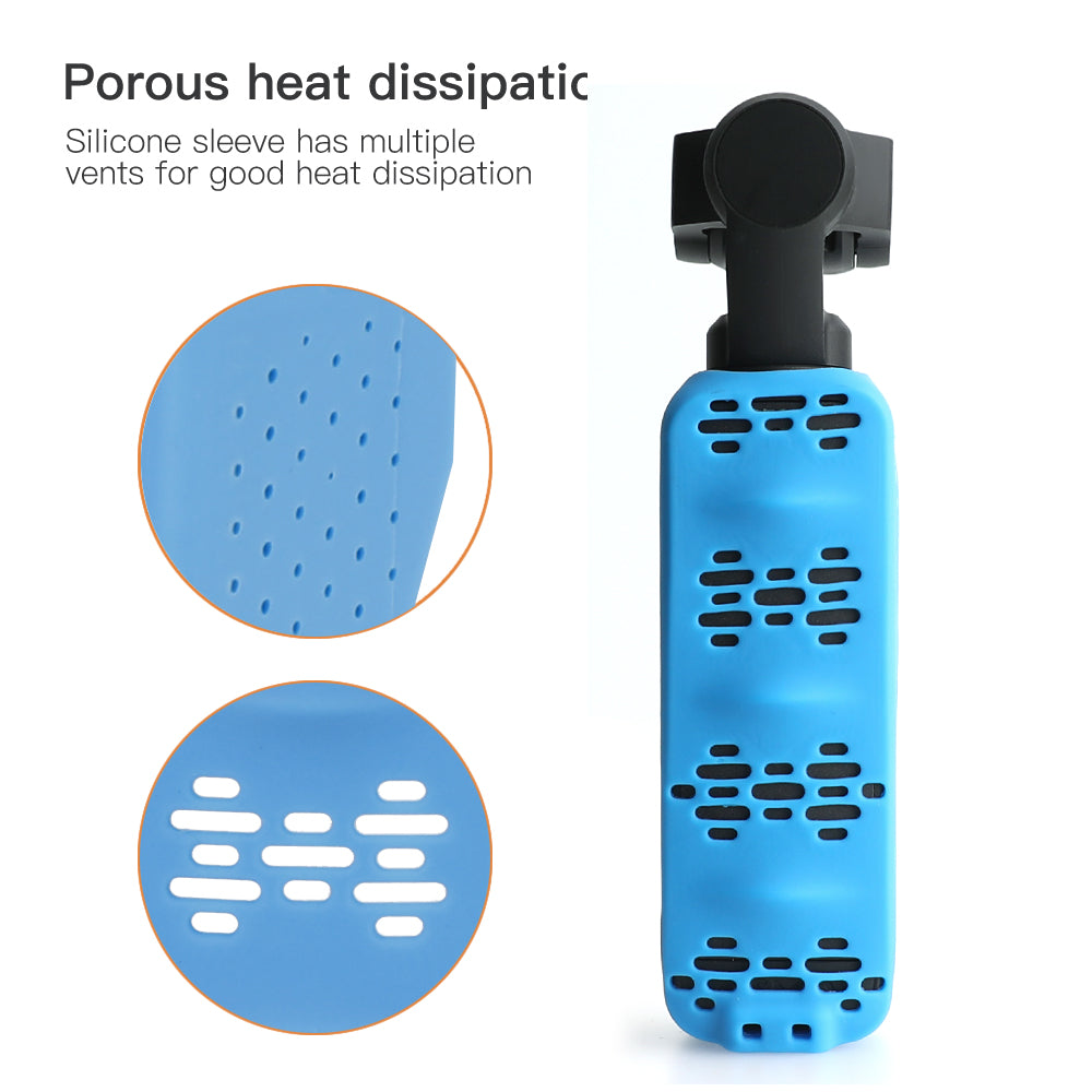 RCSTQ Silicone Case Sleeve with Lanyard for DJI OSMO Pocket Handheld Gimbal 2/1 - Blue