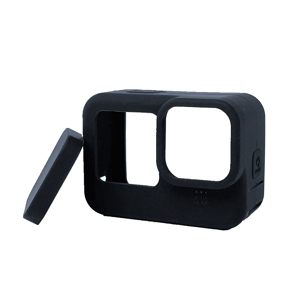 Silicone Protective Housing Frame Case and Lens Cap for GoPro Hero 9 - Black