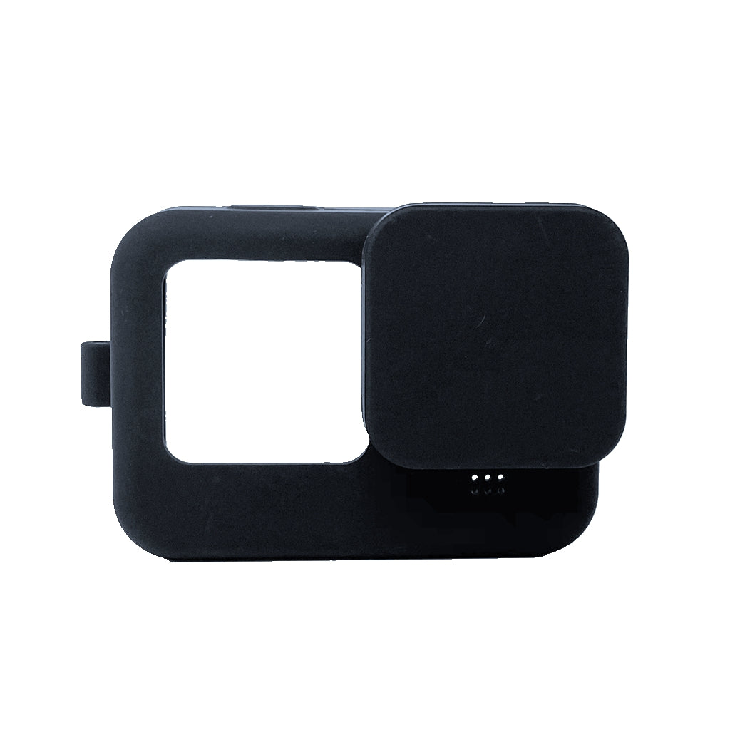 Silicone Protective Housing Frame Case and Lens Cap for GoPro Hero 9 - Black