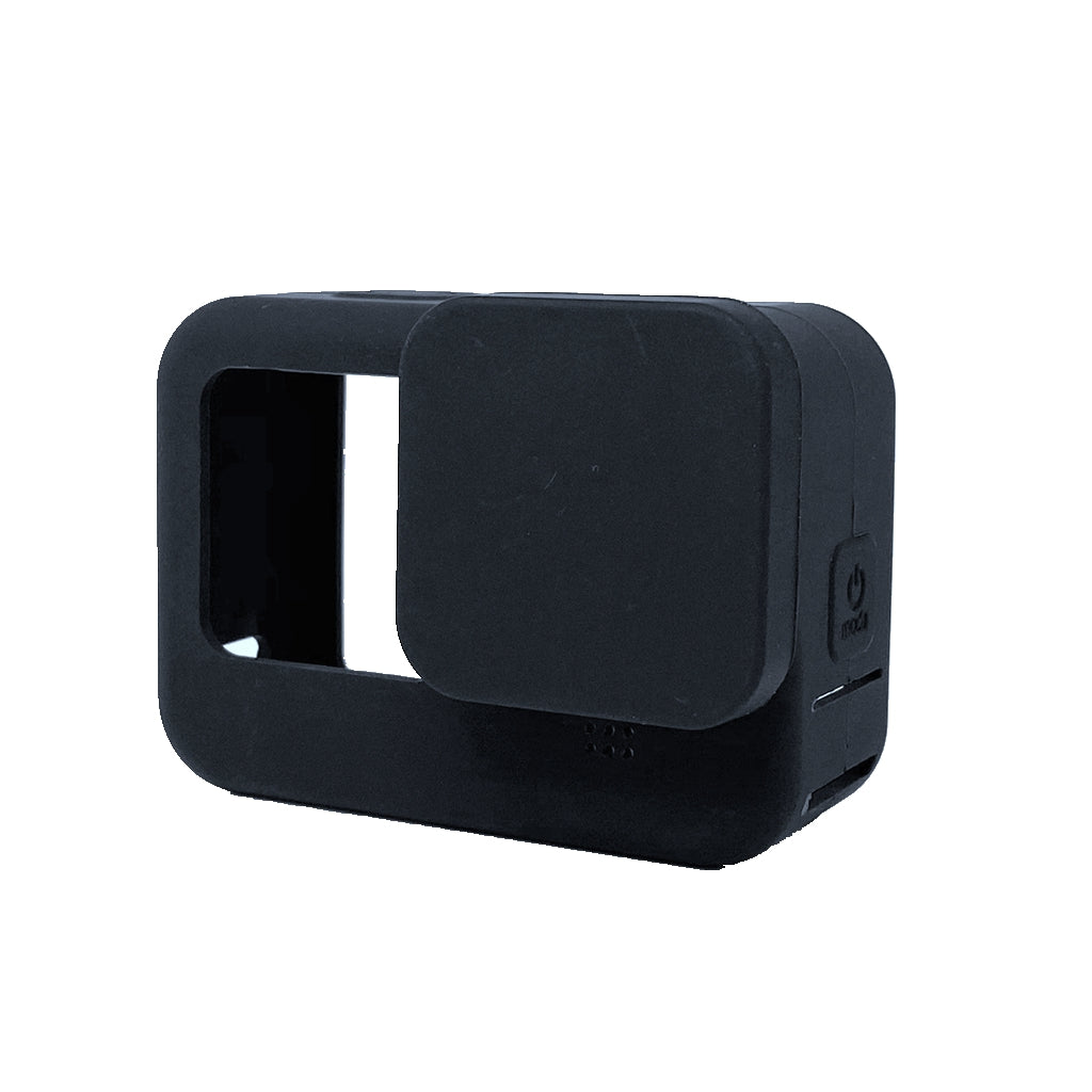 Silicone Protective Housing Frame Case and Lens Cap for GoPro Hero 9 - Black