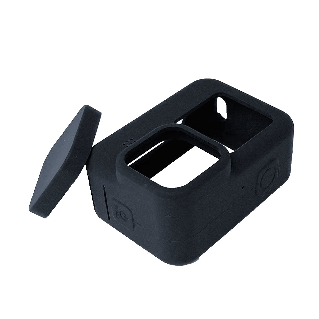 Silicone Protective Housing Frame Case and Lens Cap for GoPro Hero 9 - Black