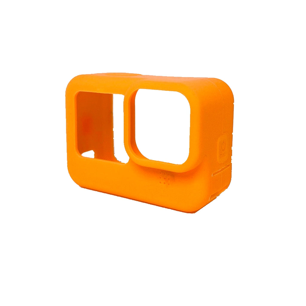 Silicone Protective Housing Frame Case and Lens Cap for GoPro Hero 9 - Orange