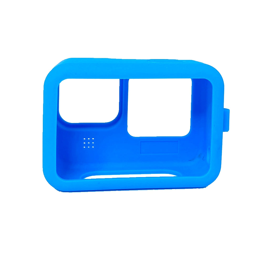 Silicone Protective Housing Frame Case and Lens Cap for GoPro Hero 9 - Blue