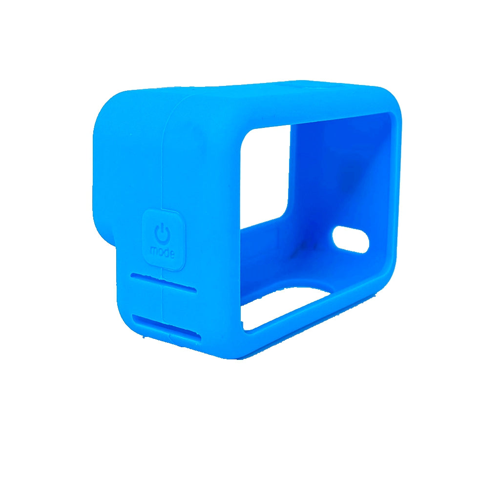 Silicone Protective Housing Frame Case and Lens Cap for GoPro Hero 9 - Blue