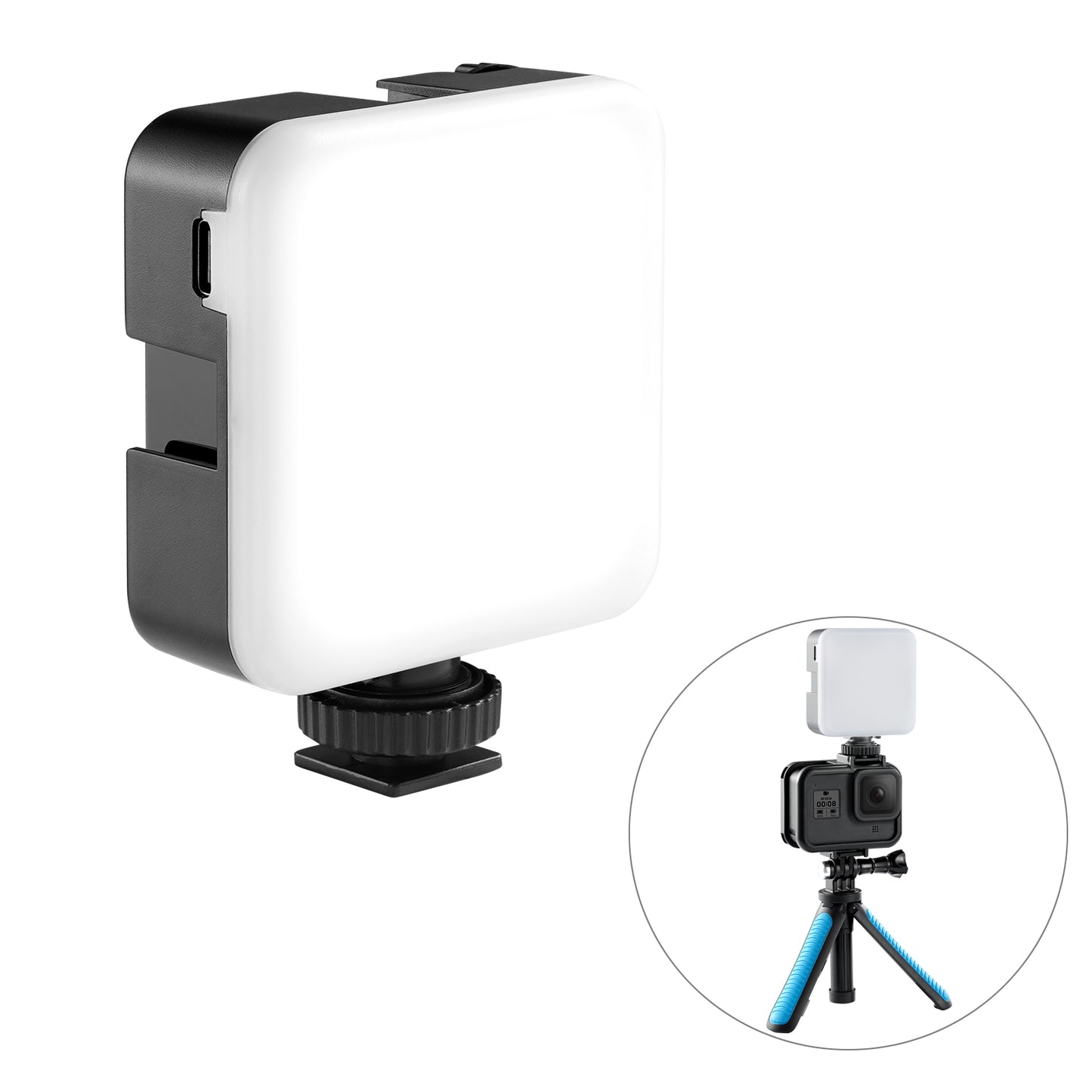 Uniqkart TE-LGT-001 RGB LED Video Light Portable Photographic Lighting Vlog Fill Light Smartphone DSLR SLR Lamp