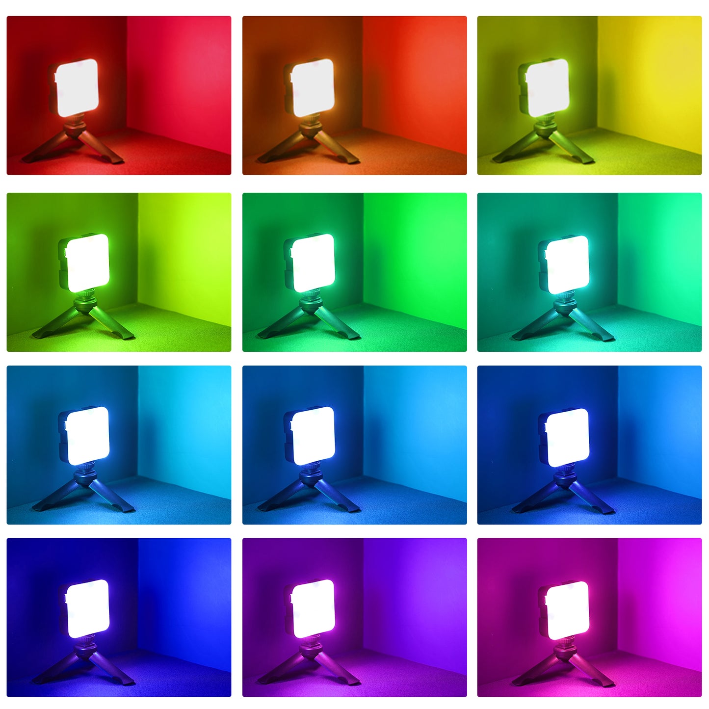 Uniqkart TE-LGT-001 RGB LED Video Light Portable Photographic Lighting Vlog Fill Light Smartphone DSLR SLR Lamp