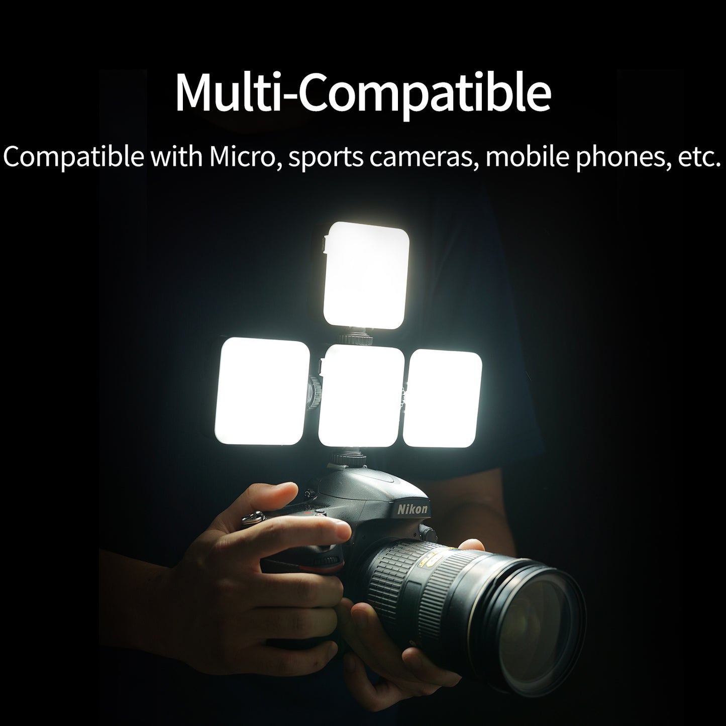 Uniqkart TE-LGT-001 RGB LED Video Light Portable Photographic Lighting Vlog Fill Light Smartphone DSLR SLR Lamp