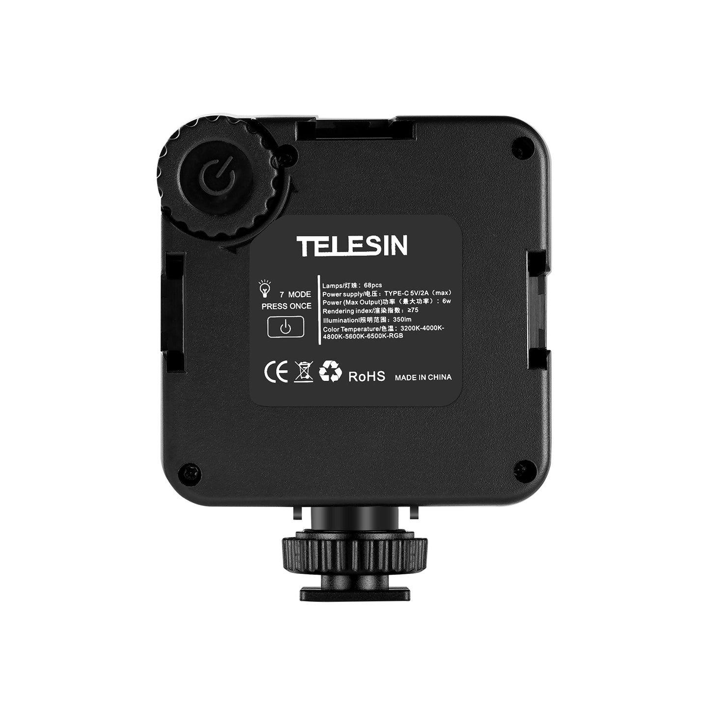 Uniqkart TE-LGT-001 RGB LED Video Light Portable Photographic Lighting Vlog Fill Light Smartphone DSLR SLR Lamp