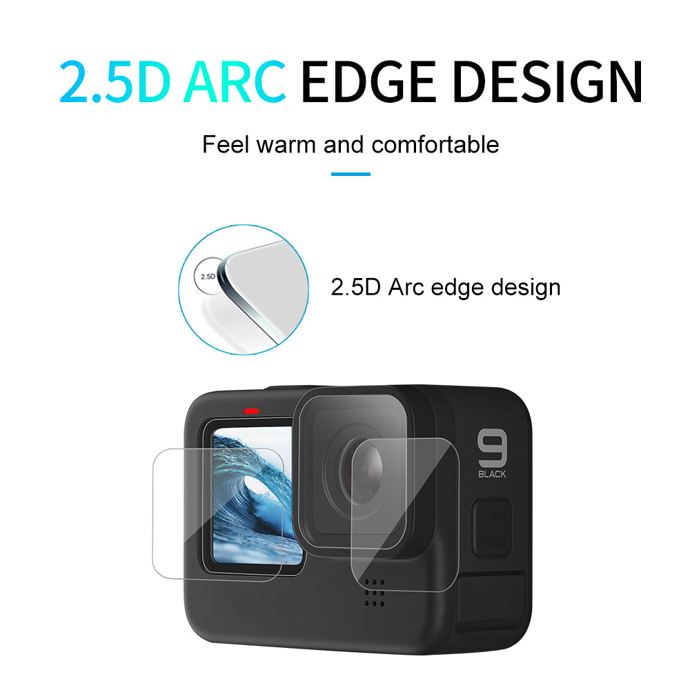 TELESIN Lens + Front and Back LCD Display Tempered Glass Film for GoPro Hero 9 / 10 / 11