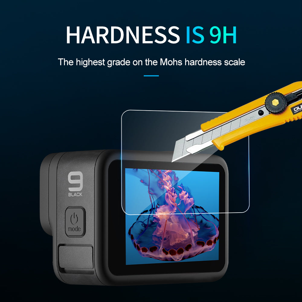 TELESIN Lens + Front and Back LCD Display Tempered Glass Film for GoPro Hero 9 / 10 / 11