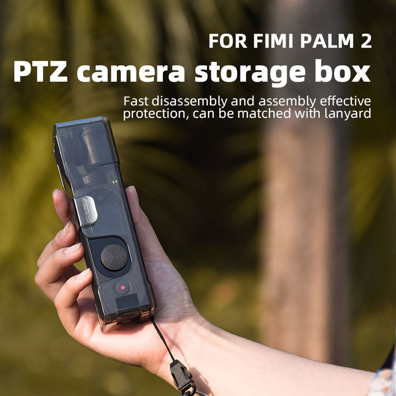 EWB8437 +FL7395 ABS Transparent Camera Case Storage Box Lanyard for FIMI PALM 2 Handheld Camera