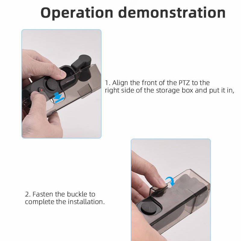 EWB8437 +FL7395 ABS Transparent Camera Case Storage Box Lanyard for FIMI PALM 2 Handheld Camera