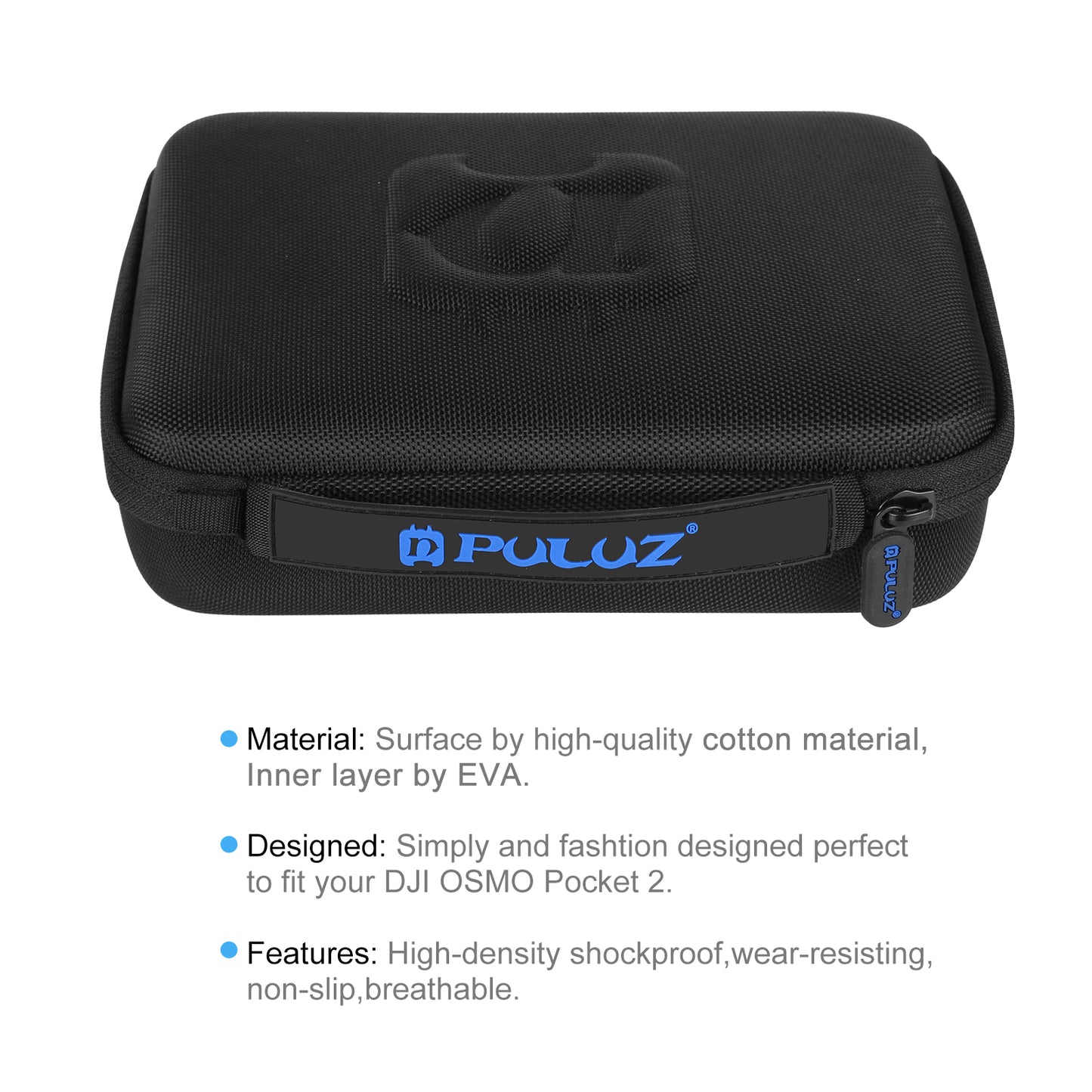 PULUZ PU551B Waterproof Travel Portable Bag Hard EVA Storage Box for DJI OSMO Pocket 2 Handheld Gimbal Camera