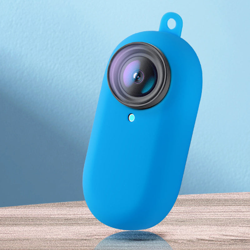 Uniqkart for Insta360 Go2 Thumb Camera Silicone Protective Sleeve Mount Protector Cover - Blue