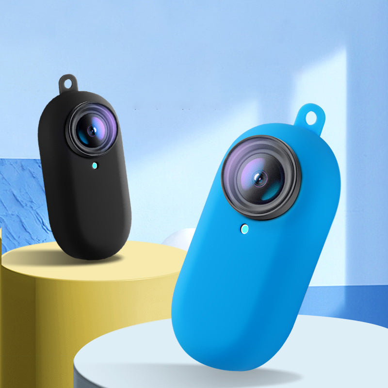 Uniqkart for Insta360 Go2 Thumb Camera Silicone Protective Sleeve Mount Protector Cover - Blue