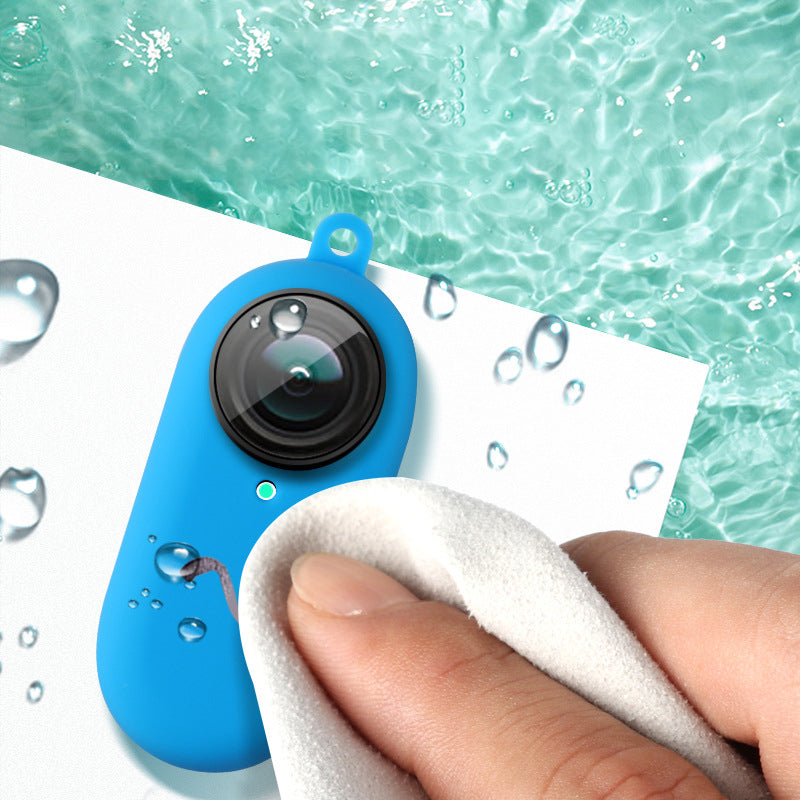 Uniqkart for Insta360 Go2 Thumb Camera Silicone Protective Sleeve Mount Protector Cover - Blue