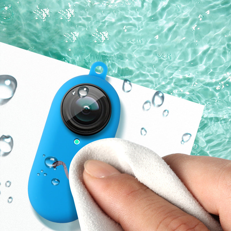 Uniqkart for Insta360 Go2 Thumb Camera Silicone Protective Sleeve Mount Protector Cover - Black