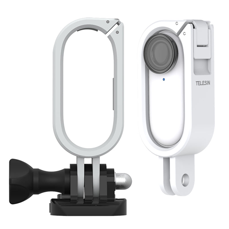 Uniqkart Protective Camera Frame Stabilizer with 1/4 Screw Hole Base for Insta360 GO 2 - White