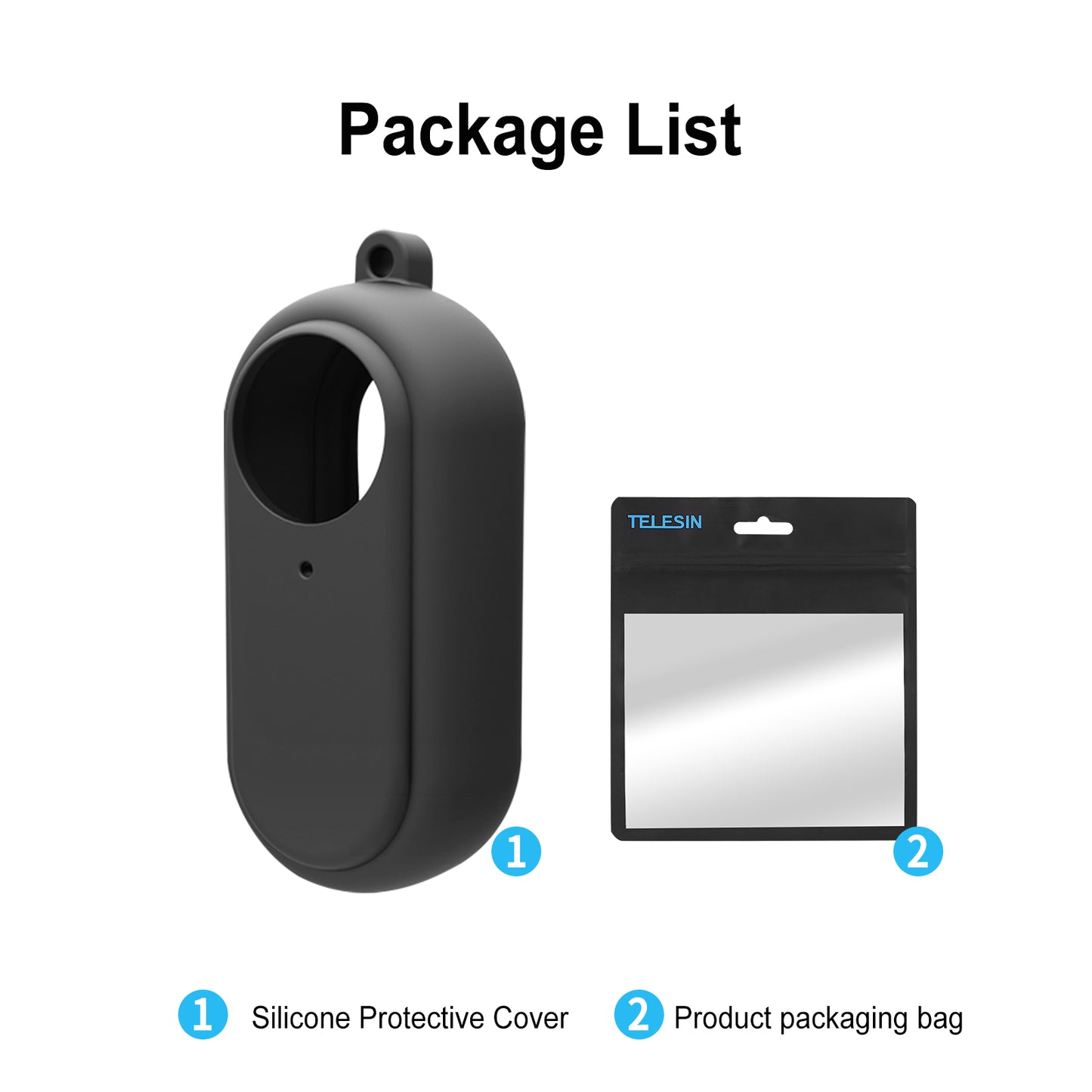 Uniqkart Dust-proof Anti-drop Camera Protective Cover Soft Silicone Case for Insta360 GO 2 - Blue