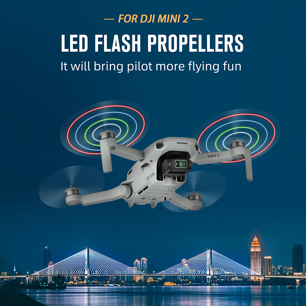 1 Pair STARTRC 1109815 LED Flash Propeller Rechargeable Luminous Blade Spare Parts for DJI Mini 2