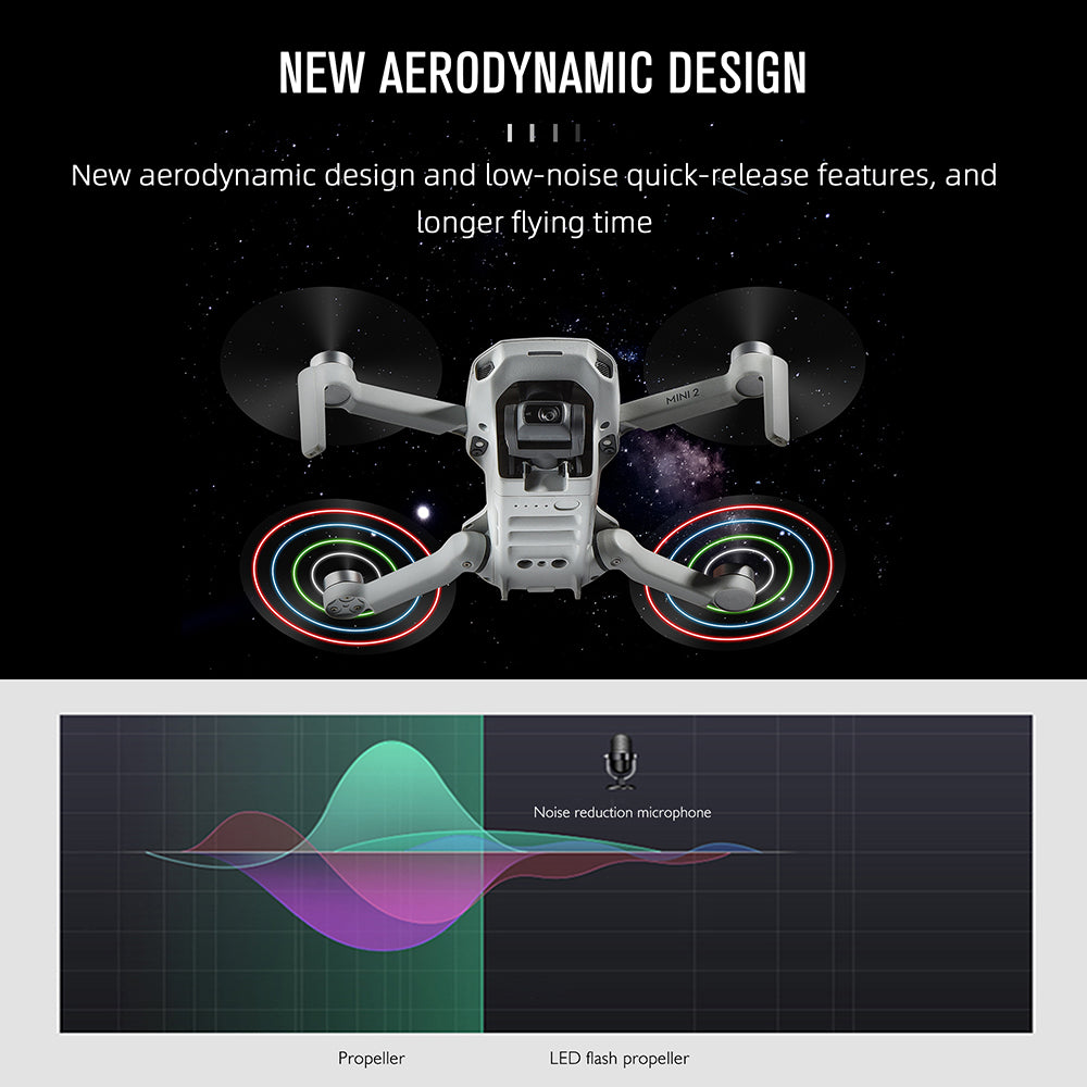 1 Pair STARTRC 1109815 LED Flash Propeller Rechargeable Luminous Blade Spare Parts for DJI Mini 2