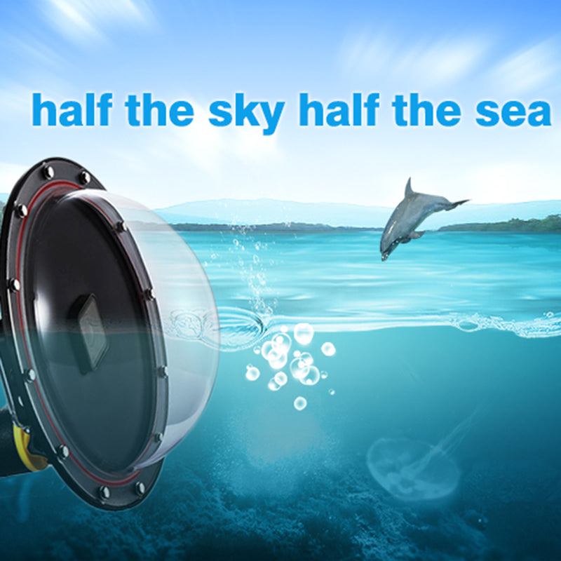 Uniqkart GP-DMP-T05 30M Waterproof Dome Port Underwater Housing Case Cover with Floating Handle Trigger for GoPro Hero 7/6/5