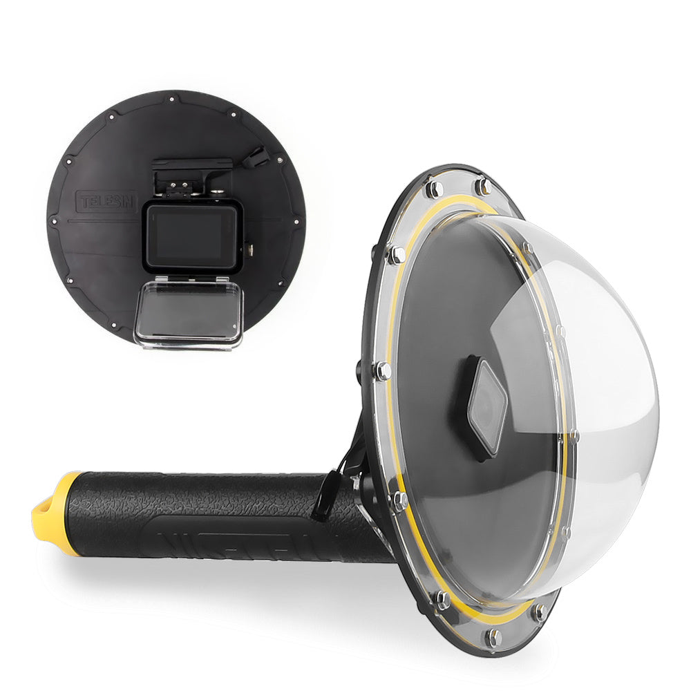 Uniqkart GP-DMP-T05 30M Waterproof Dome Port Underwater Housing Case Cover with Floating Handle Trigger for GoPro Hero 7/6/5