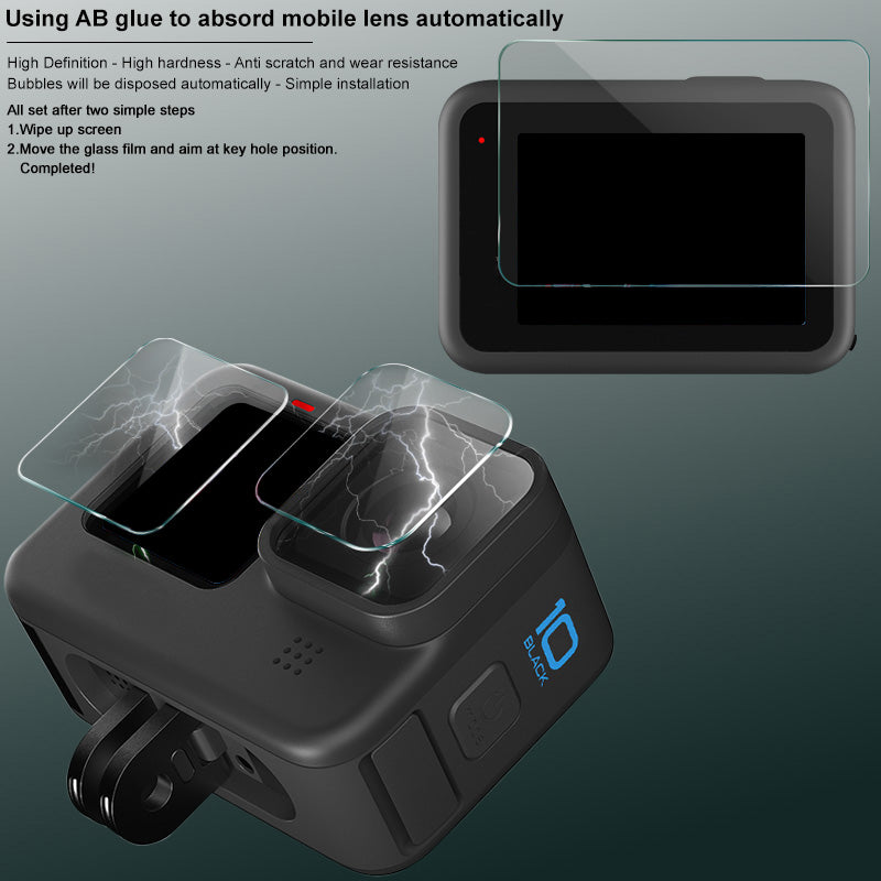 IMAK A Set of Front + Back + Camera Lens Anti-Scratch Protector Film for GoPro Hero10 Black