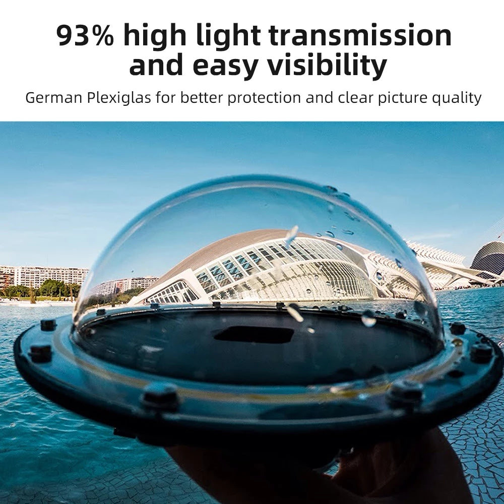 Uniqkart GP-DMP-T09 30m Diving Filter Camera Dome Port Waterproof Housing Case for GoPro Hero 9 / 10 / 11