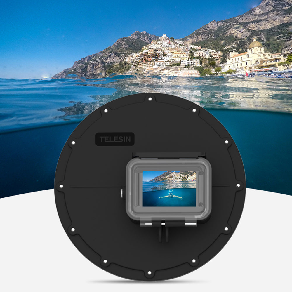 Uniqkart GP-DMP-T09 30m Diving Filter Camera Dome Port Waterproof Housing Case for GoPro Hero 9 / 10 / 11