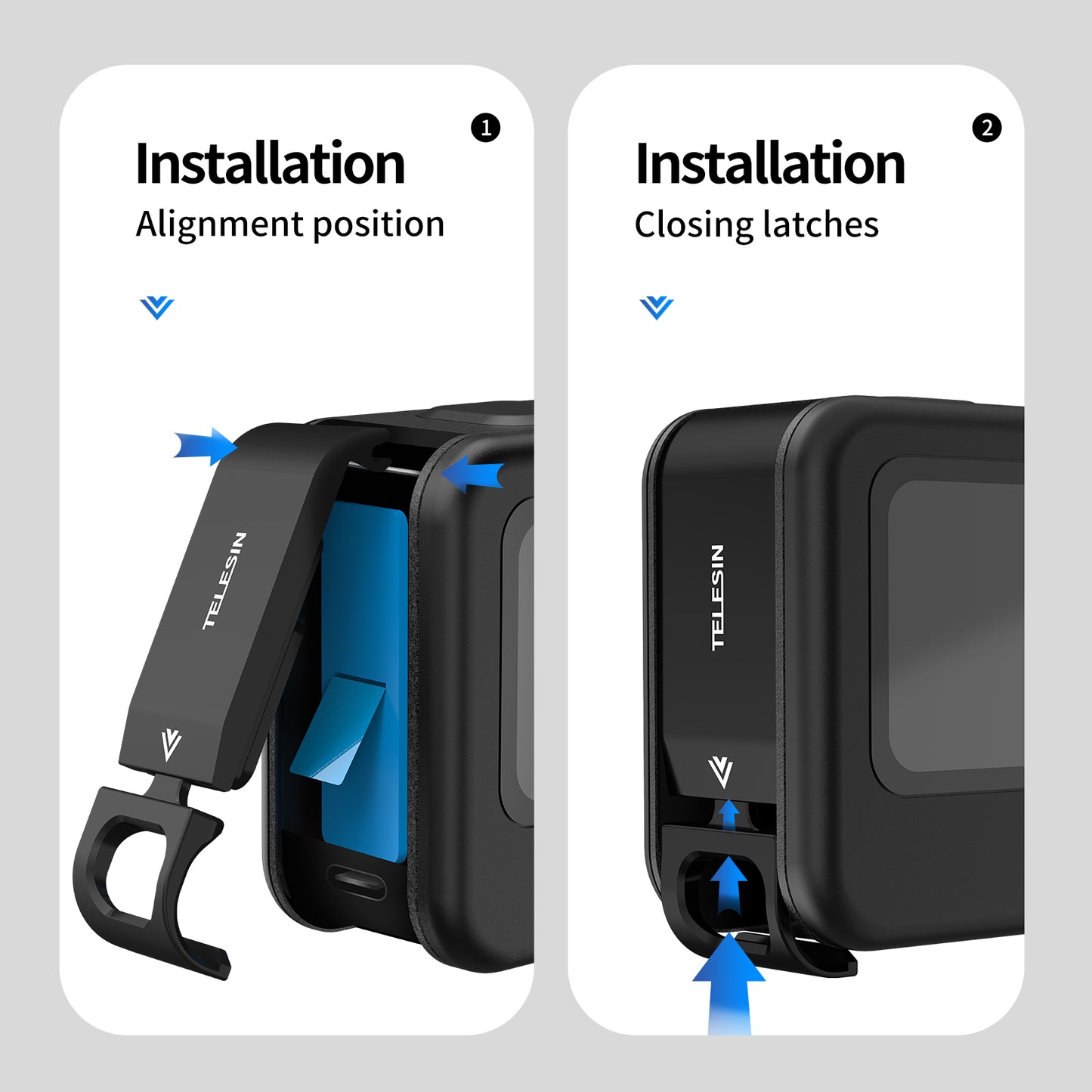 TELESIN GP-CLC-902 Metal Frame Battery Side Cover with Charging Hole for GoPro Hero 9