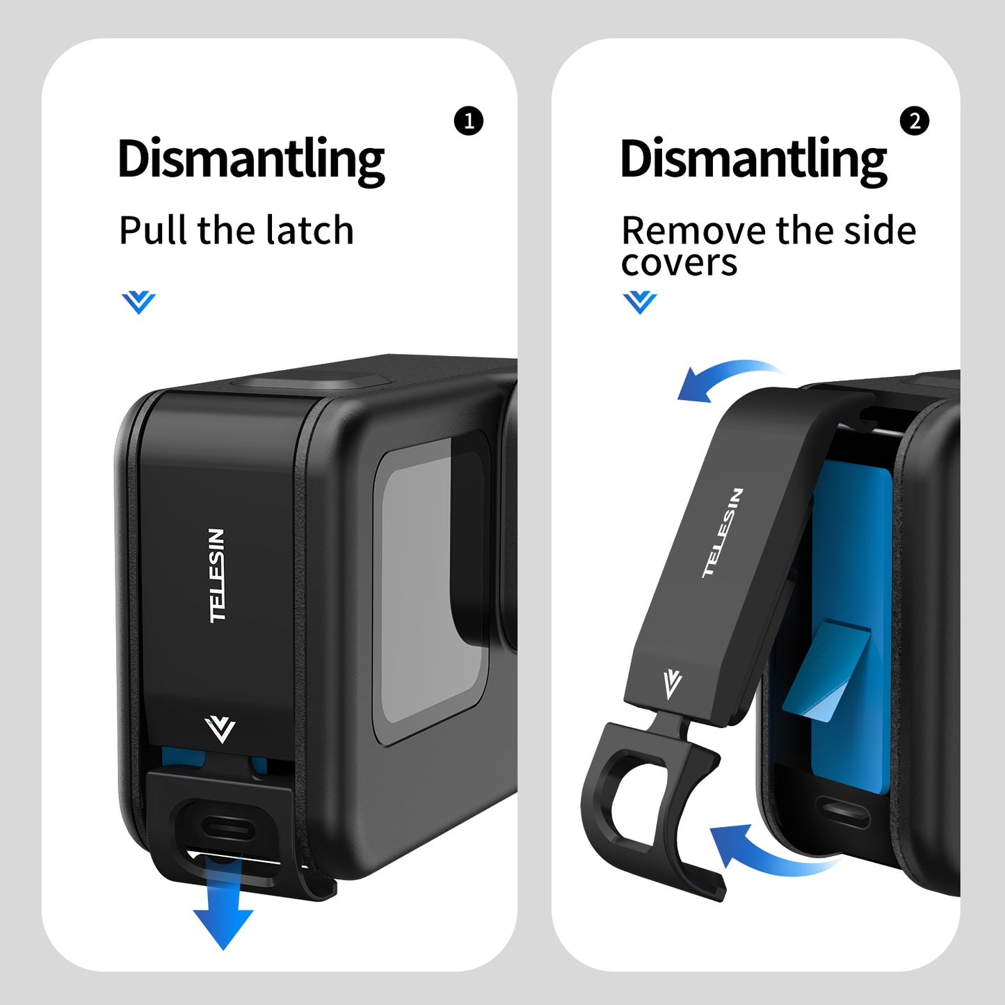 TELESIN GP-CLC-902 Metal Frame Battery Side Cover with Charging Hole for GoPro Hero 9