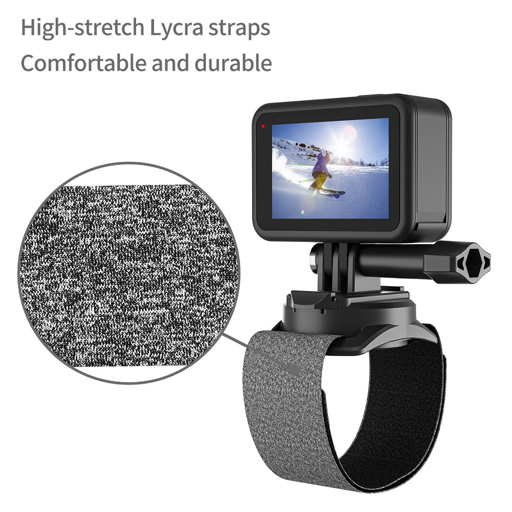 Uniqkart GP-WFS-221 360 Degrees Rotation Wrist Hand Strap Camera Holder Mount Band for GoPro Hero 9 / 10 / 11 Action Camera
