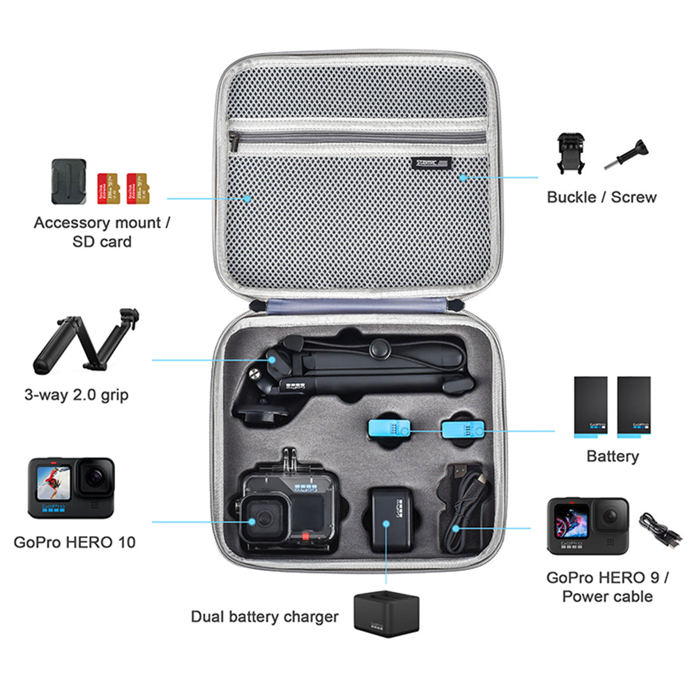 Uniqkart 1110136 Portable Shockproof Camera Carry Case Storage Handbag Messenger Bag for GoPro Hero 10/9