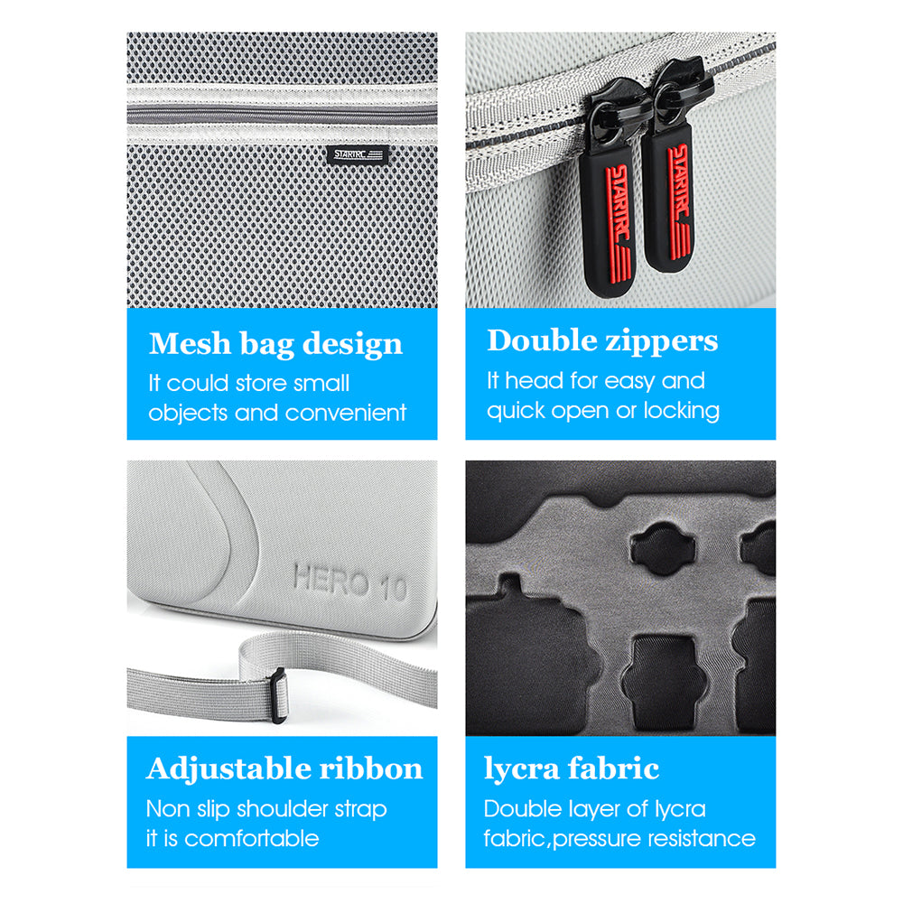 Uniqkart 1110136 Portable Shockproof Camera Carry Case Storage Handbag Messenger Bag for GoPro Hero 10/9