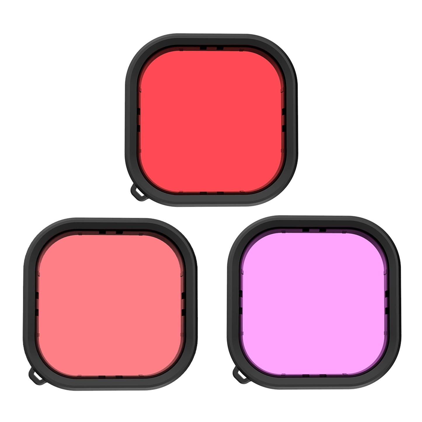 Uniqkart GP-FLT-904 3Pcs / Set Red Magenta Purple Filter Lens for GoPro Hero 9 / 10 / 11 Waterproof Diving Case