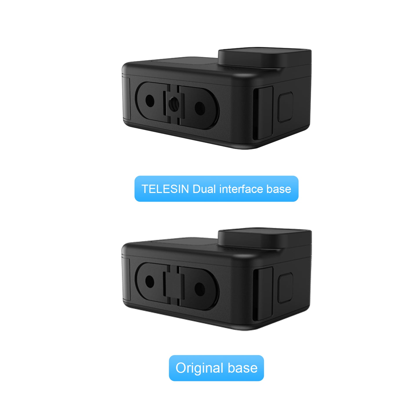 TELESIN Dual Port Connector Action Camera Bottom Adapter for GoPro Hero 9 / 10 / 11 / 8