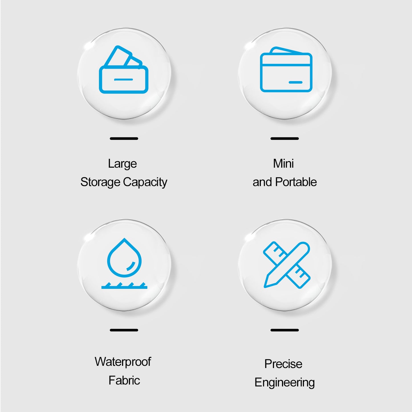 Uniqkart GP-PRC-213 Medium Size Portable Shockproof Camera Accessories Carrying Case Storage Bag with Wrist Strap for GoPro Hero 9 / 10 / 11