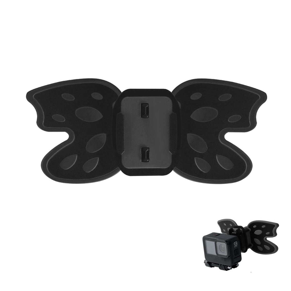AT1265 Butterfly Design Motorcycle Helmet Chin Mount Holder Foldable Camera Bracket Stand for GoPro Hero - Black